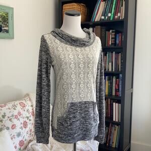Chance or Fate Lace Front Pullover Sweater, Size S